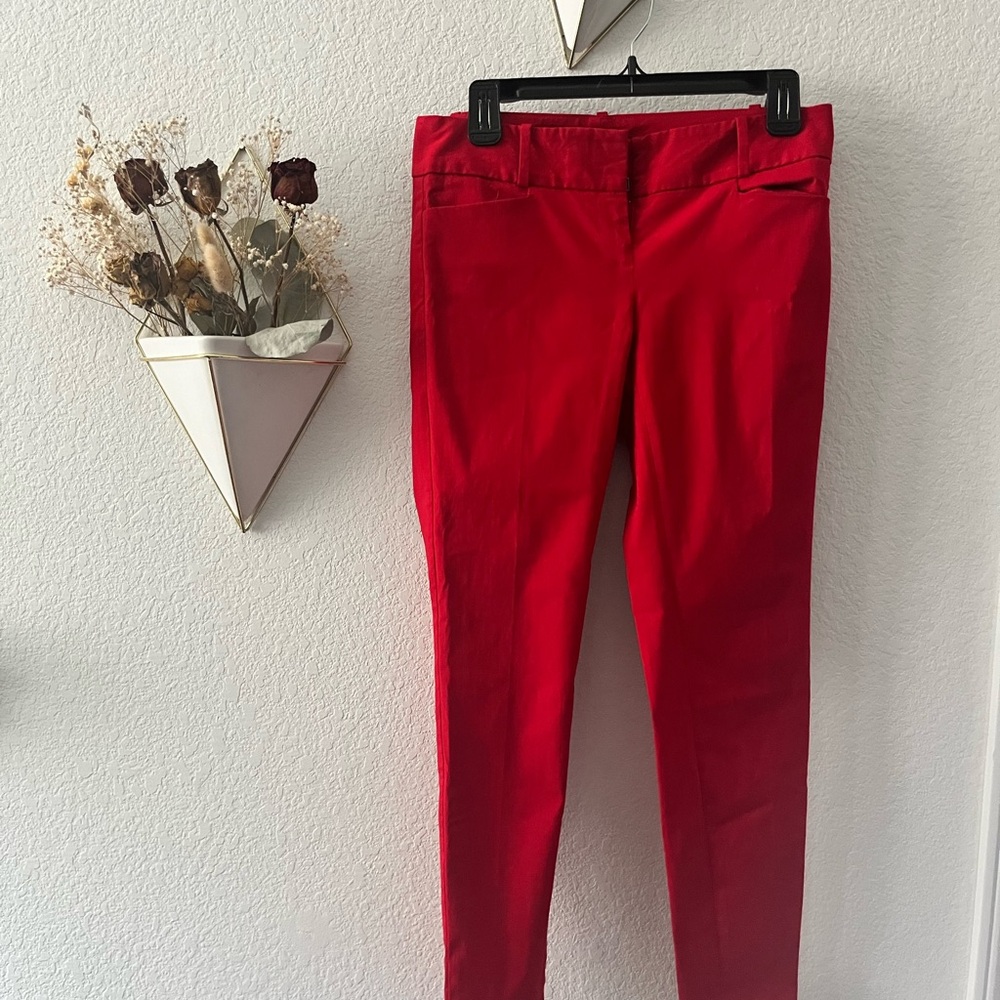 Vibrant Red business casual Pants